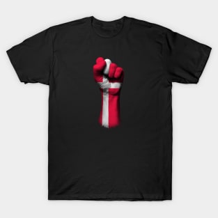 Flag of Denmark on a Raised Clenched Fist T-Shirt